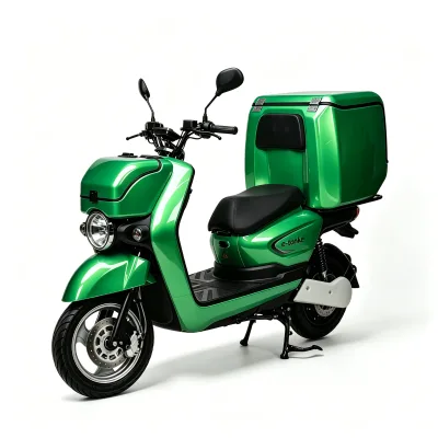 High Speed Electric Motorbike Food Delivery 74V Removable Battery LED Disc Brake Rear Delivery Case
