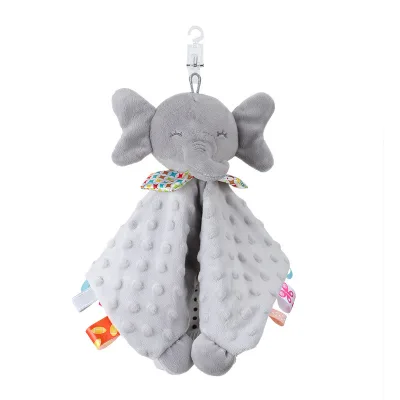 Super Soft Minky Dot Baby Comforter with Teether Silicone Washable Plush Toy Security Baby Blanket Lovey Blanket for Babies