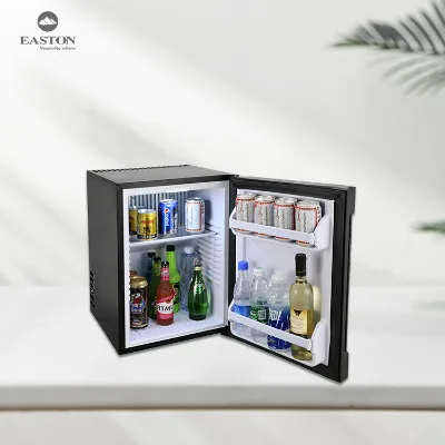 EASTON Deluxe 40L Hotel Minibar Completely Silent Absorption Refrigerator with Tempered Glass Shelves CFC-Free Eco-Friendly