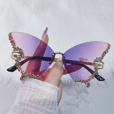 New Arrival Luxury Shades Sunglasses Diamond Butterfly Sunglasses Rhinestone Sunglasses Women Eyewear