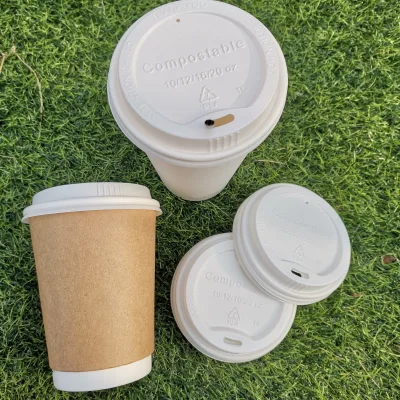 96mm diameter cover hot drink takeaway disposable recyclable plastic hard cpla lid for paper cup
