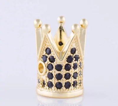 Stainless Steel Crown shape Crystal Charms spacer beads For Bracelet