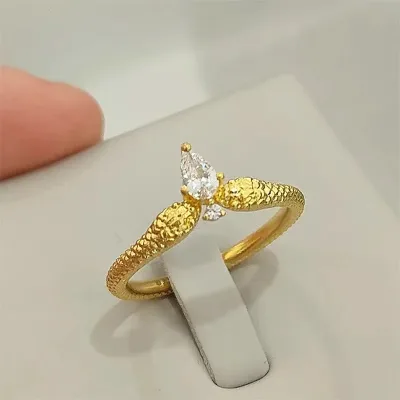Wholesale of Medieval Feng Shui Dripping Diamond Princess Diamond Set Rings 2025 New Trendy Year Spirit Snake Rings