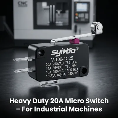 V-106-1C25 Plastic Micro Limit Switch with Long Hinge Lever Momentary SPDT 1No 1Nc Snap Action IP40