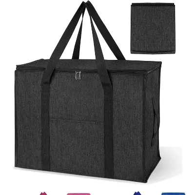 Wholesale New Design Customized Foldable Waterproof Storage Clothes Organizers Bags Durable Handles Sewing Technology Zipper