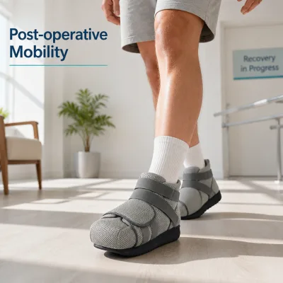 Heavy Duty Enclosed Orthopedic Boot - Full Protection Rigid Sole Footwear for Stable Rehabilitation