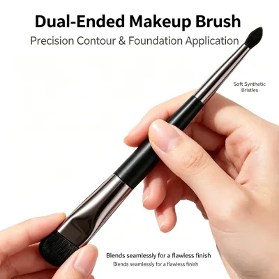 Double-tipped Dyeing Makeup Brush Dual-purpose Contouring Brush for Facial Shaping and Highlighting Portable Brush