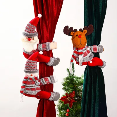 Factory Wholesale Soft Handmade Cute Ornament Christmas Curtain Decorations for Family Bedroom Christmas Decorations Supplies