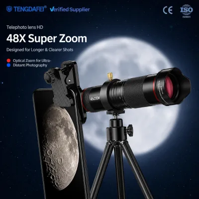 48x All-metal AF Mobile Phone Monocular Telescope Concert Professional High Magnification Long External Auxiliary Camera Lens