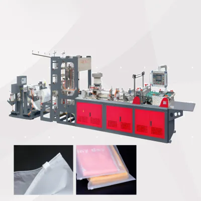 Automatic Side Seal Ziplock Bag Making Machine with Slider for Food Freezer Storage PE Waterproof Reusable