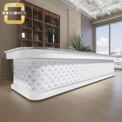 White Modern style Nail Bar & Manicure Table and Polish Display for manicure table set wood furniture of nail bar manufacturer