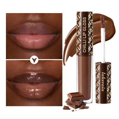 Danchel Plump Lip Gloss Chocolate Instant Lip-Plumping Gloss Moisturizing Hydrating Lip Gloss
