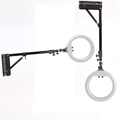LiveStudioMaker 22 Inch High Quality Mirror Ring Light Tripod Wireless Remote Control 3 Phone Holders Portable Wall Mount for