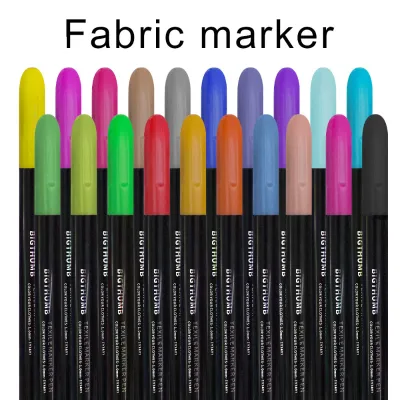 Bview Art 10/20/24 Color Fabric Markers Set Easy-to-Use Permanent Pigment Inks for DIY Hand-Drawing Doodling Artwork Clothes for