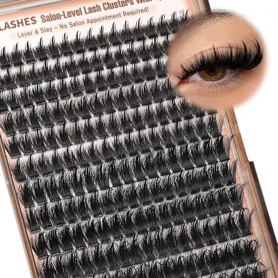 Manga Lash Clusters With Spikes Wispy Individual Eyelash Extensions Fluffy Anime Eyelashes Clusters D Curve 12-18mm 204 Pieces