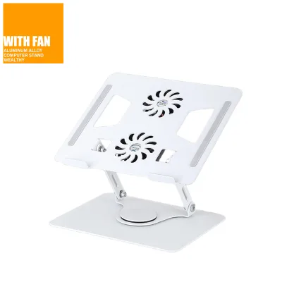 Professional 360° Rotating Laptop Cooling Riser Holder Support Desktop Ergonomic Stand Dual Fan Heat Dissipation for Notebook
