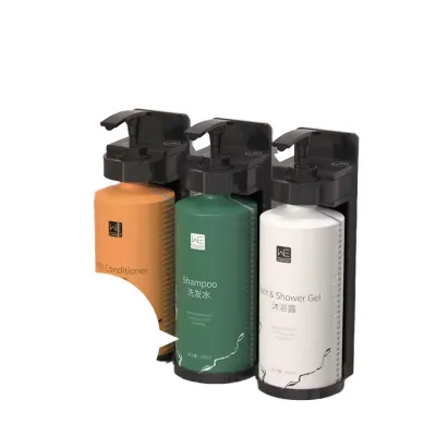 Modern Shampoo and Conditioner Dispenser with Magnetic Lock Wall Mounted Shower Soap Dispenser Refillable Bottles for Bathroom