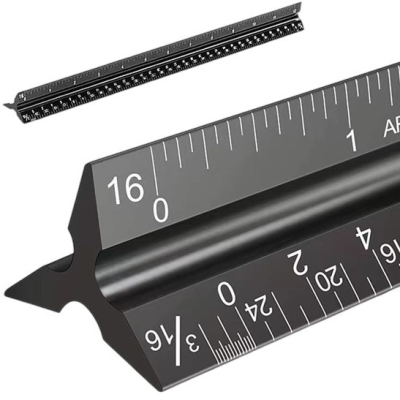 30cm Drafting Aluminum Metal Architect Triangular Scale Ruler Triangular Engineer Scale Ruler