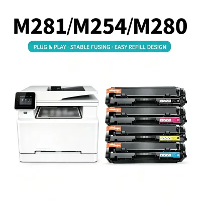 AOTONG CF540A CF541A CF542A CF543A 203A Color Toner Cartridge Compatible with H.P LaserJet Printers M254dw/nw M280nw M281cdw