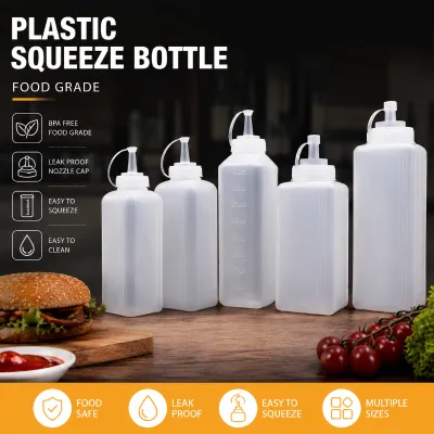 Food Grade Restaurant Sauce Squeeze Bottle Restaurant Condiment Dispenser Salad Sauce Container Convenient Squeeze Gravy