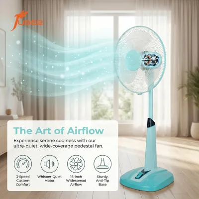 16 Inch 2 in 1 Standing and Table Fan with Encrypted Safety Grill 3 Speed Mechanical Convertible Electric Fans for Home