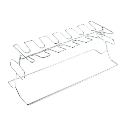 14 Slots BBQ Roasting Rack Stainless Steel Chicken Leg Wing Rack for Grill