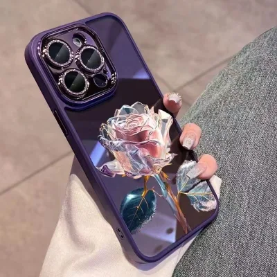 High Quality Mobile Phone case Transparent Rose Mobile Phone case Fashion Mobile Phone case