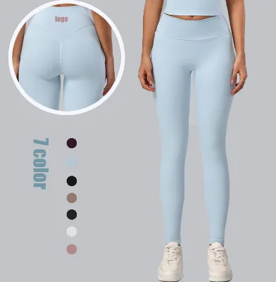 Deep V Back High Waist Gym Leggings for Women High Quality Slimming Gym Leggings Crothless Tummmy Control Women's Gym Leggings
