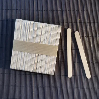 Sustainable 114mm Straight Edge Birch Wood Ice Cream Sticks Eco-Friendly Freezer Safe