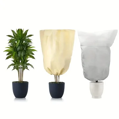Zipper Drawstring Plant Frost Cover Reusable Winter Protection Bag for Cold and Insect Prevention