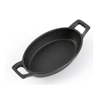 Pre-seasoned Cast Iron Oval Pan With Two Handles