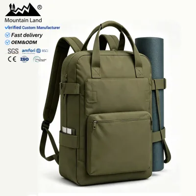 Custom Logo Convertible Yoga Backpack With Yoga Mat Holder Laptop Compartment Waterproof Gym Travel Bag OEM ODM Factory Supplier
