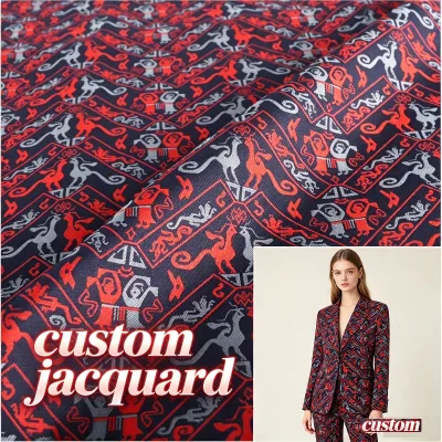 Factory Sale Animal Print High-Grade Imitation Brocade Fabric 100% Acrylic Abrasion-Resistan for Suits Europe Africa Market