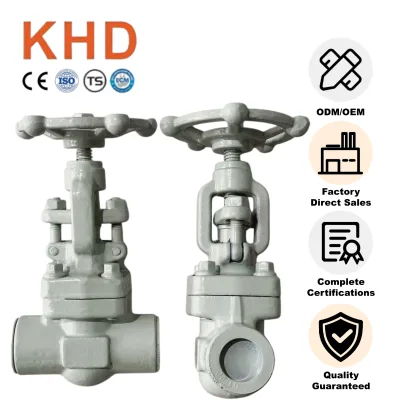 KHD A105N Welded Socket Forged Gate Valve Manual Small Size Forged Stop Ansi Gate Valve for Industrial