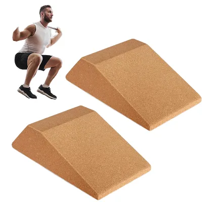 Bodyup Cork Yoga Block Squat Wedge-Shaped Fitness Exercise Knee Protection High-Density Wear-Resistant Eco-Friendly 23x12x6.5CM
