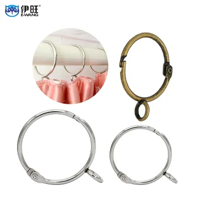 Curtain Rod Antique Bronze Metal Curtain Ring with Eyelet Drapery Rings with Clip