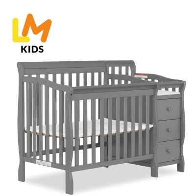 LM KIDS Baby Cot Bed Kids' Cribs Baby Bed with Drawers Baby Crib