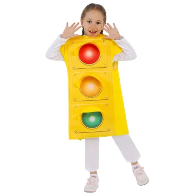 Halloween Traffic Light Role Play Costume for Kid Kindergarten Stage Party Cosplay Performance Costume Funny Cute Party Dress up