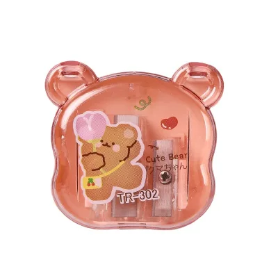 Wholesale Double-Hole Cartoon Pencil Sharpener Student Stationery Gift Prizes Wholesale Made Durable Plastic