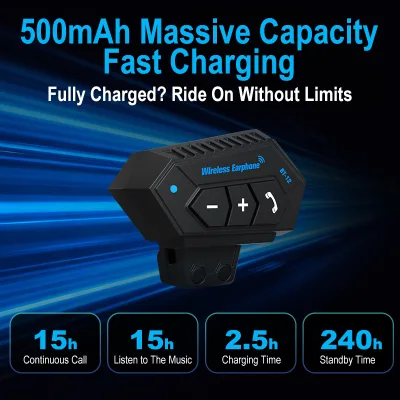 Eurofone ABS Material /Battery Level Display Phone Supported BT12 Motorcycle Helmet Wireless Hands-free Calling Waterproof
