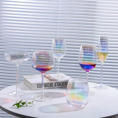 Luxury Gradient Red Wine Glass Hot Sale Modern Crystal Glass with Custom Logo for Banquets
