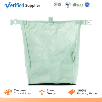 Waterproof Tyvek Rock Climbing Lightweight Collapsible Bouldering Chalk Bag With Brush Loop Zipper Pocket Outdoor Gym Climbing