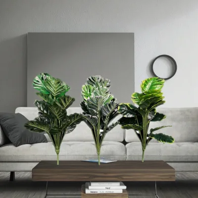 Wholesale Artificial Plastic Palm Tree Leaves for Christmas New Year Mother's Day Decorations for Wedding and Holiday Scenes