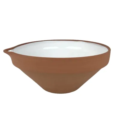 15" Earthenware Terracotta Bowl Handcrafted Pottery Terracotta Brick