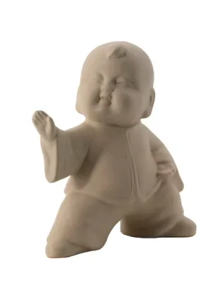 Ceramic Monk Figure Green Jade Buddha Statue