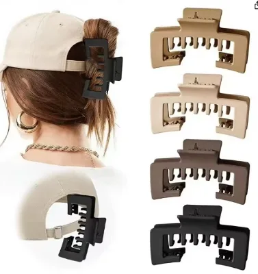 AITONG Adjustable Hat Claw Clip, Sweet Frosted PC Hair Clip for Women, Suitable for Thick Hair & Back of Head