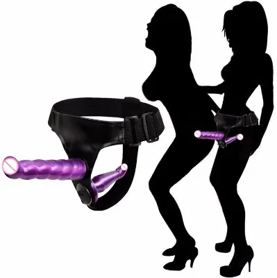 Erotic Shop Reality Wearable Double Dildo Lesbian G-spot Screaming Stimulation Strap Dildo Lesbian Sex Toys