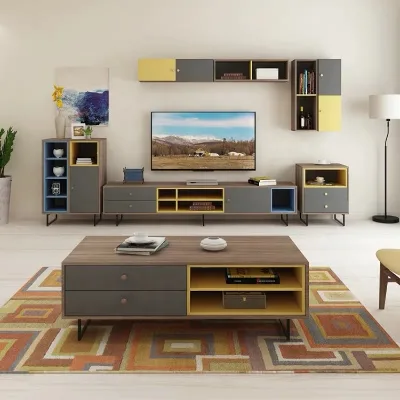 Modern Luxury Wooden Home Furniture Leg Tables Acrylic Square Side Table Living Room Coffee Table