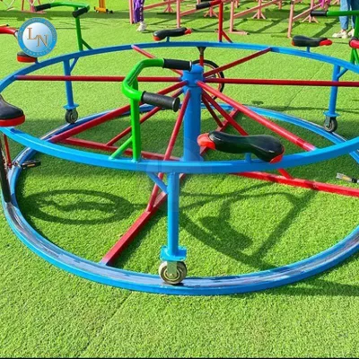 New Design 6-Passenger Kids Group Bike with Rotating Seat Fiberglass & Steel Construction for Outdoor Playground Entertainment