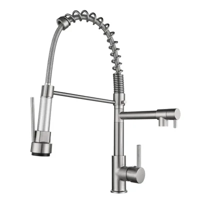 Kitchen Faucet Pull Down Sprayer Touch 2 Function Stainless Steel Spring Neck Single Hole for Residential Commercial RV Bar More